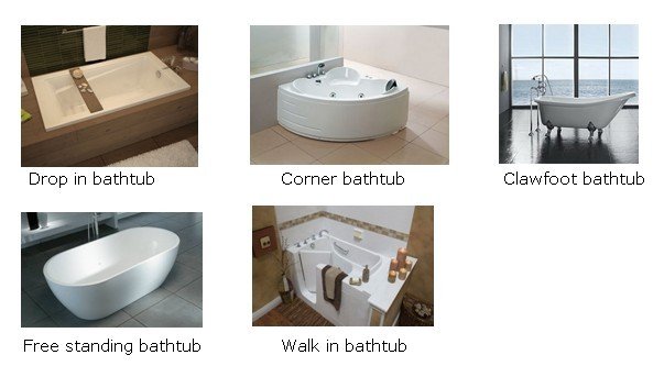 drop in bathtub styles