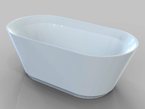 5 ft freestanding tub side view