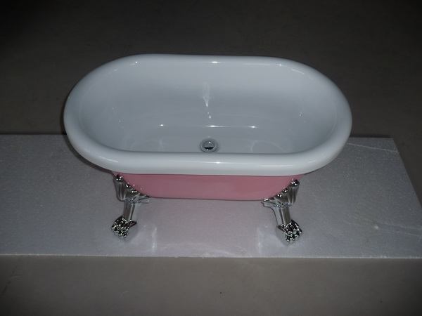 baby pink clawfoot bathtub