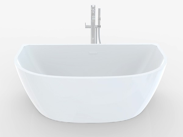 d shaped freestanding bath