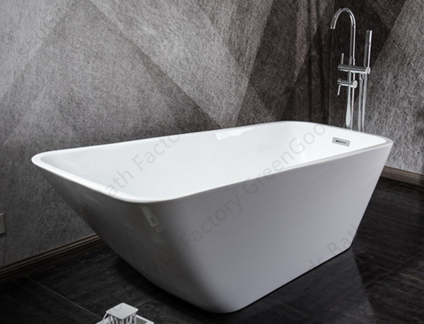 Single ended freestanding tub with faucet