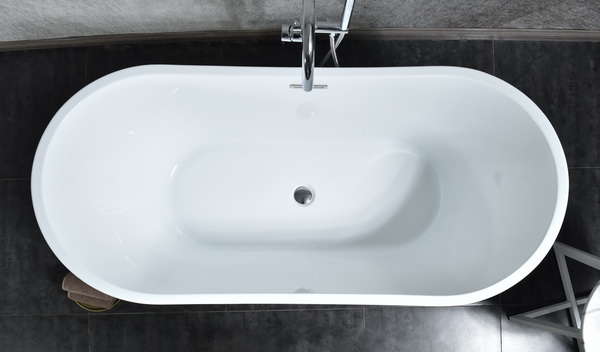 Double Slipper freestanding bathtub with freestanding tub faucet