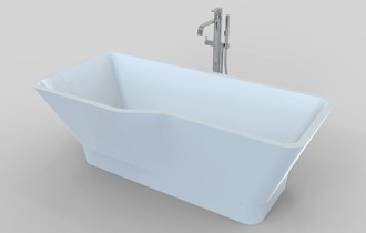 p shaped freestanding bath