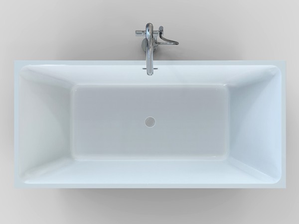 Freestanding rectangular bathtub top view