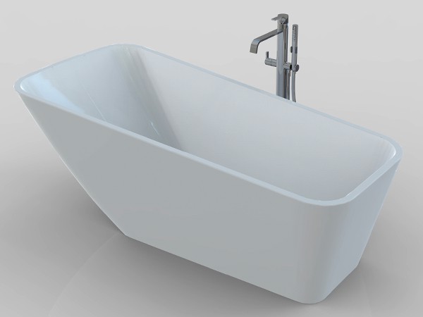 Single ended freestanding bath with faucet