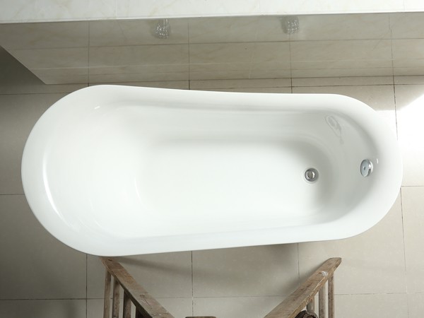 1800mm acrylic slipper clawfoot tub in white color from top view