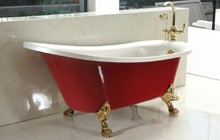 slipper clawfoot bathtub red