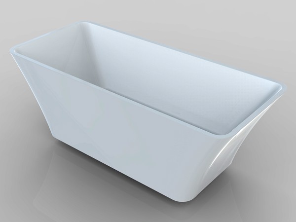 Small freestanding bath 1400mm side view