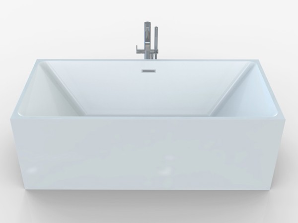 Square freestanding bath front view