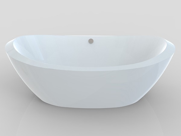 Wide freestanding tub front view