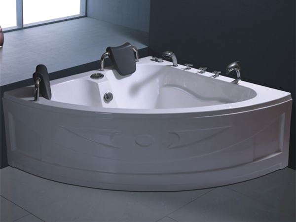 Corner whirlpool bath tubs with whirlpool and air jets